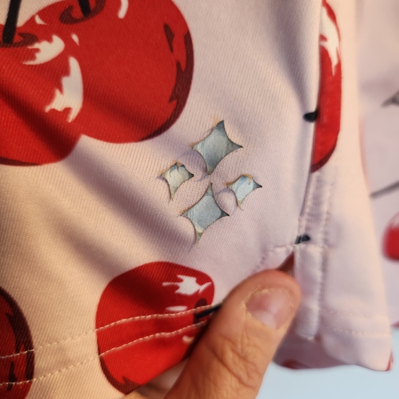 Jofit Cherry Print Blouse - Red and White Size L Guc - Picture 4 of 4